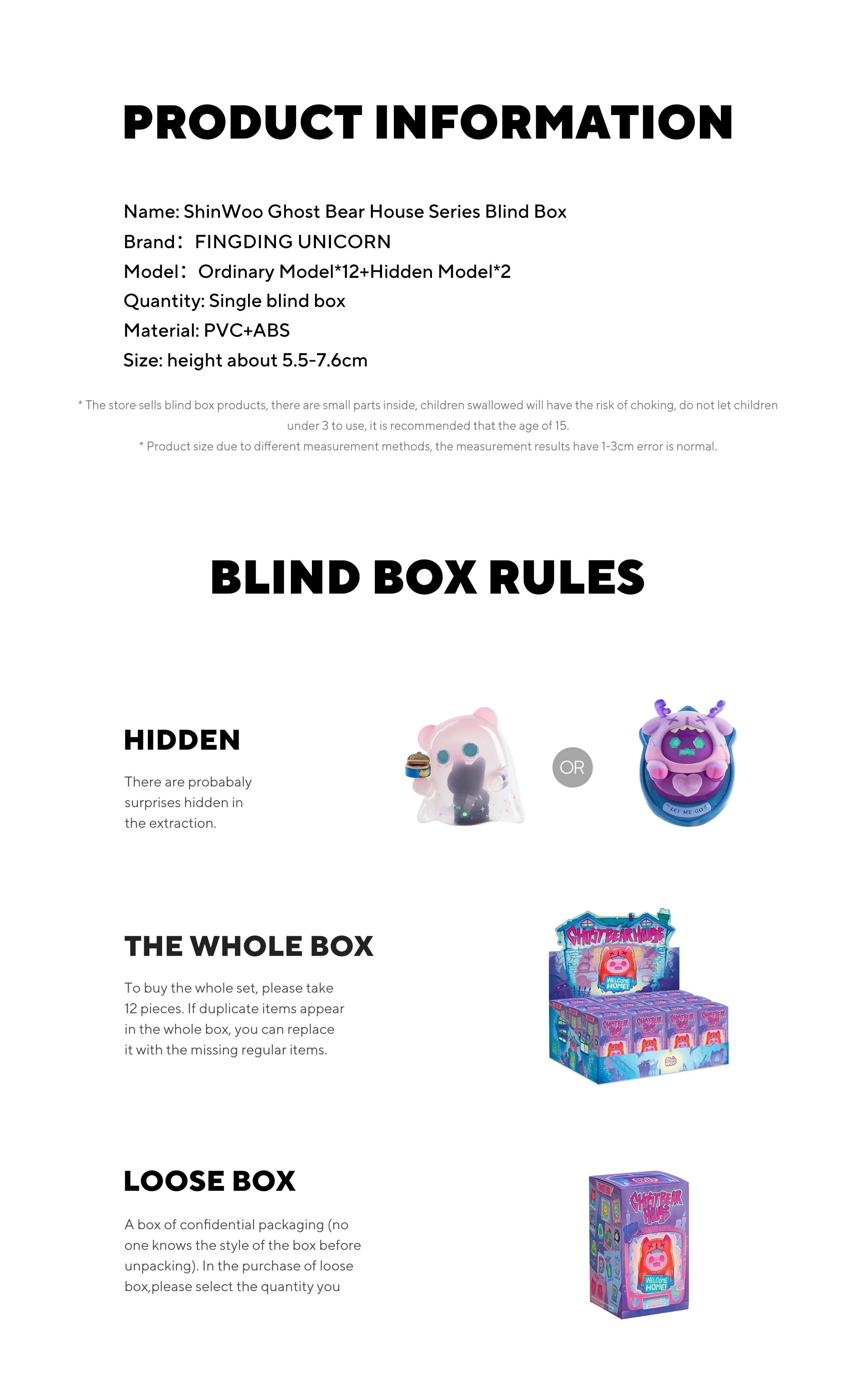 Finding Unicorn - ShinWoo Ghost Bear House Series Blind Box Finding Unicorn - Image 8