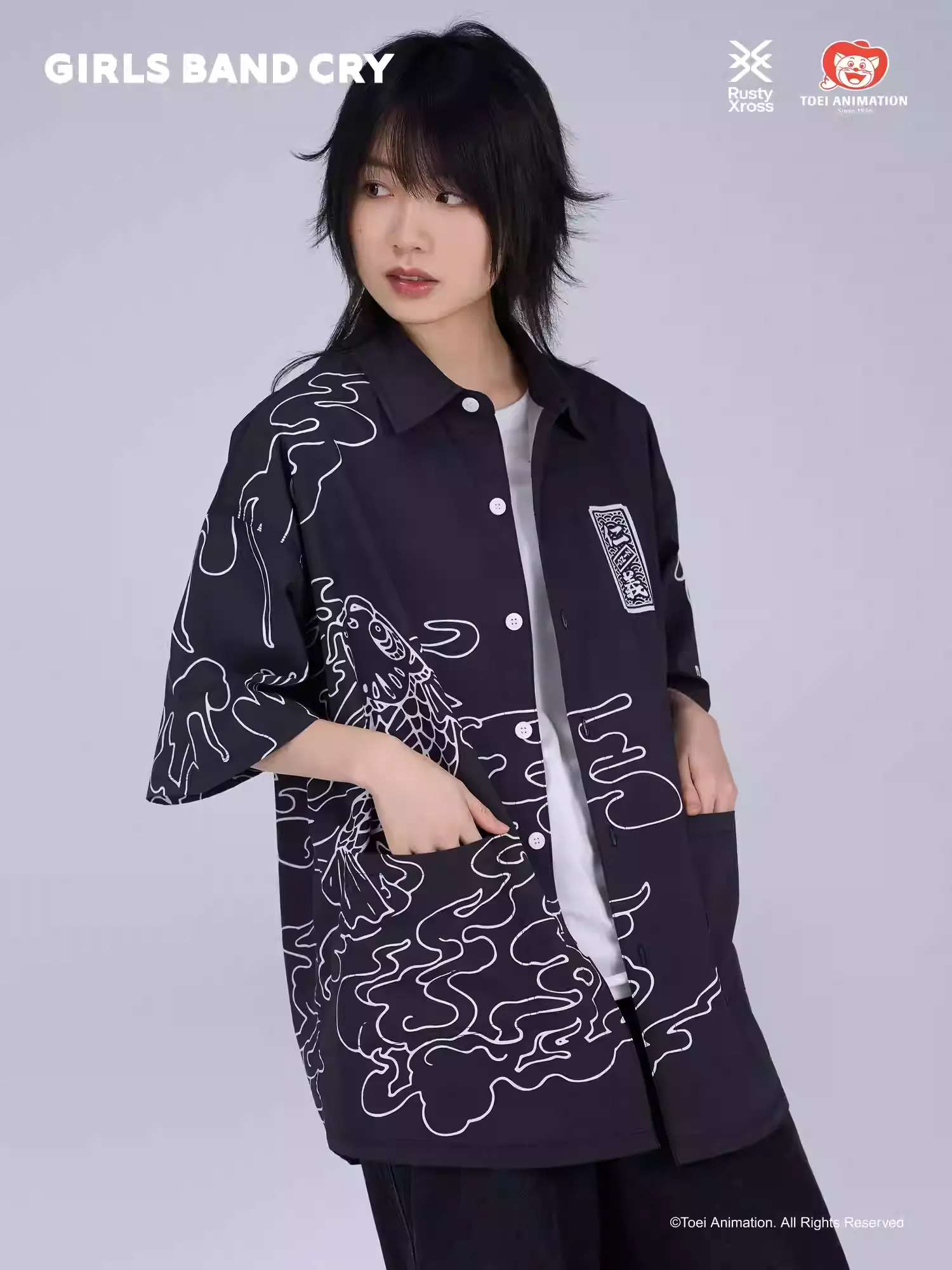 GIRLS BAND CRY - Black Short Sleeve Printed Shirt RustyHermit - Image 2