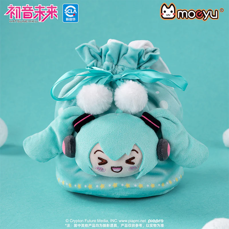 Hatsune Miku - Hatsune Miku Squinty Eyes Plush Drawstring Bag Moeyu