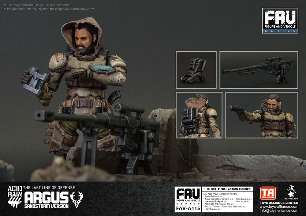 [Pre-order] Acid Rain World - FAV-A115 Argus (Sandstorm Version) 1/18 Scale Action Figure Toys Alliance Limited - Image 3