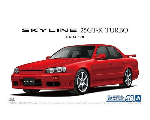 [Pre-order] Aoshima - NISSAN ER34 SKYLINE 25GT-X TURBO '98 1/24 Scale Plastic Model Kits - Image 9