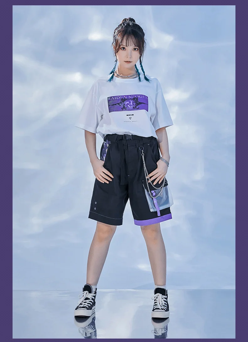 Genshin Impact - Raiden Shogun Character Black Shorts miHoYo - Image 3