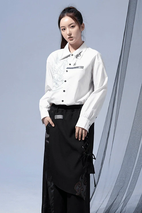 Genshin Impact - Themes of Xiao Shirt Black/White miHoYo - Image 10