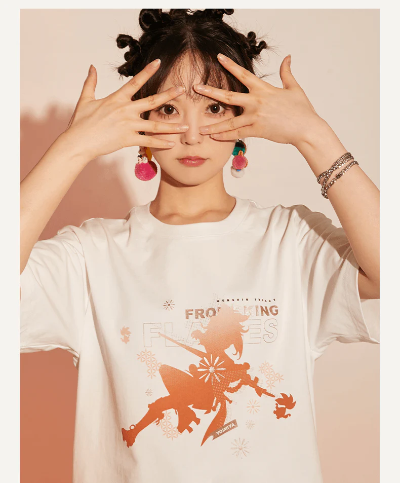 Genshin Impact - Yoimiya Silhouette Brown T-Shirt miHoYo - Image 5