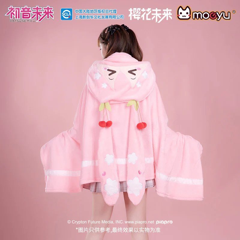 Hatsune Miku - Sakura Miku Air Conditioning Blanket with Hat Moeyu - Image 2