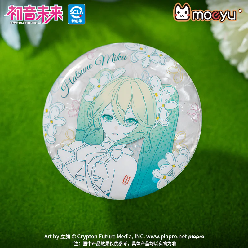 [Pre-order] Hatsune Miku - Summer Blossom Series White Porcelain Badge Moeyu - Image 3