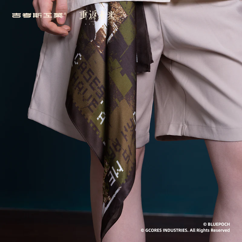 [Pre-order] Reverse: 1999 - Woven Rainlines Pure Silk Scarf BLUEPOCH - Image 4
