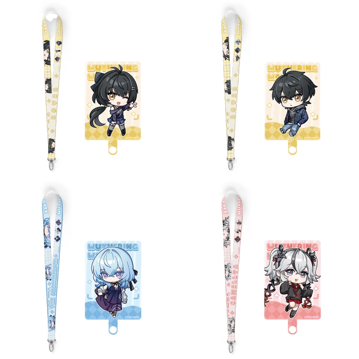 [Pre-order] Wuthering Waves - Focused Freeze Series Chibi Character Phone Lanyard Patch Set Karasumaya