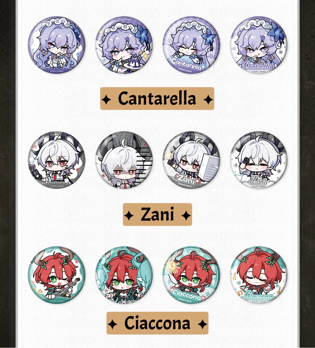 [Pre-order] Wuthering Waves - Sticker Series Mini Badge Set KURO GAMES - Image 3