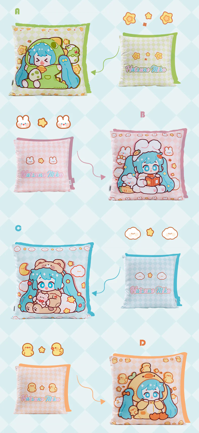 [Pre-order]Hatsune Miku - Hatsune Miku Pajama Party Throw Pillow Moeyu - Image 4