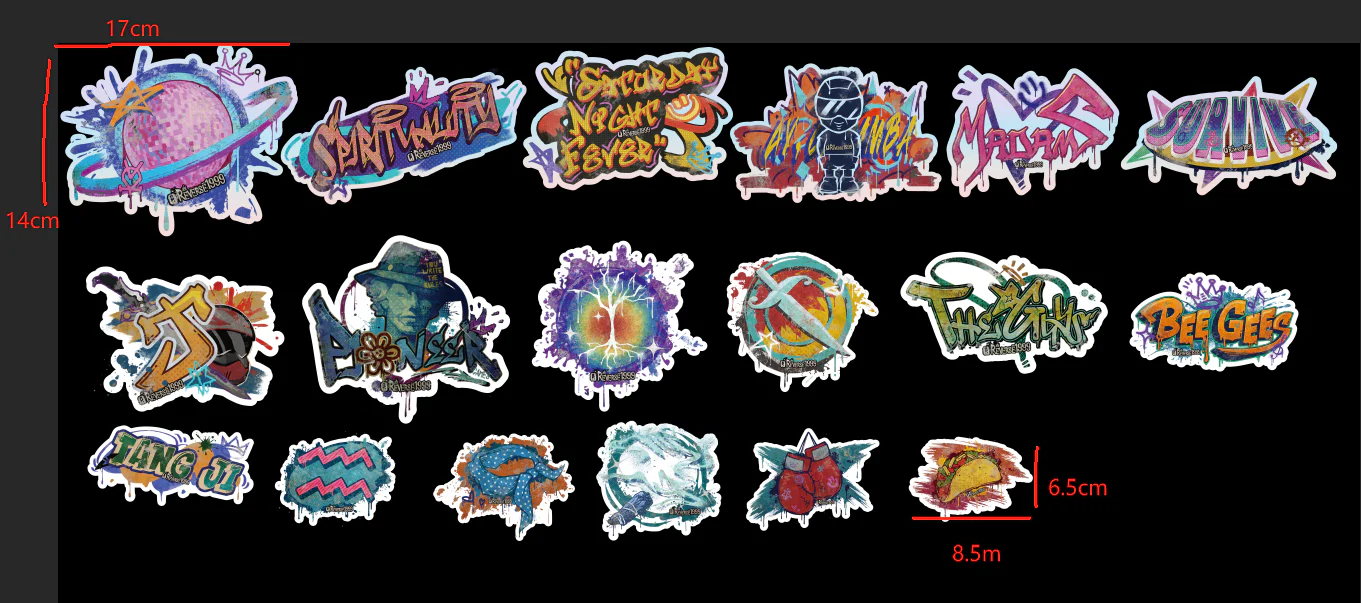 Reverse: 1999 - Gray and Color at the Alley Series Character Luggage Sticker BLUEPOCH